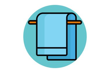 Havlu simgesi. Renkli taslak tarzı. Spor salonu ve fitness ile ilgili simge