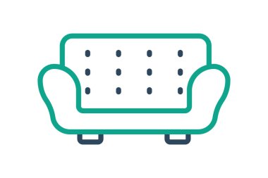 Koltuk ikonu. çizgi simgesi tarzı. Mobilyalarla ilgili bir ikon. mobilya elemanları vektör illüstrasyonu