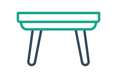 Masa simgesi. çizgi simgesi tarzı. Mobilyalarla ilgili bir ikon. mobilya elemanları vektör illüstrasyonu