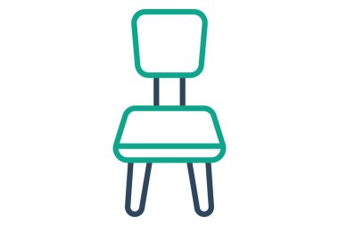 Sandalye ikonu. çizgi simgesi tarzı. Mobilyalarla ilgili bir ikon. mobilya elemanları vektör illüstrasyonu