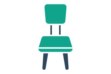 Sandalye ikonu. Katı ikon tarzı. Mobilyalarla ilgili bir ikon. mobilya elemanları vektör illüstrasyonu