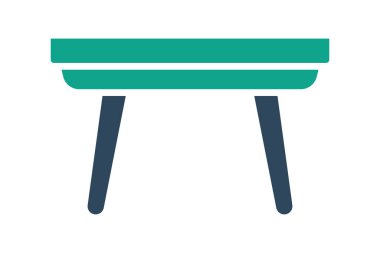 Masa simgesi. Katı ikon tarzı. Mobilyalarla ilgili bir ikon. mobilya elemanları vektör illüstrasyonu