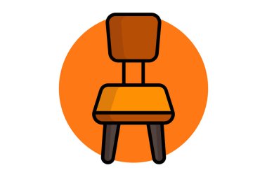 Sandalye ikonu. Renkli taslak simge biçimi. Mobilyalarla ilgili bir ikon. mobilya elemanları vektör illüstrasyonu