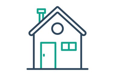 Ev ikonu. çizgi simgesi tarzı. Mobilyalarla ilgili bir ikon. mobilya elemanları vektör illüstrasyonu