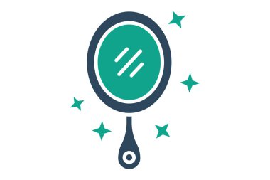 Ayna simgesi. Katı ikon tarzı. Mobilyalarla ilgili bir ikon. mobilya elemanları vektör illüstrasyonu