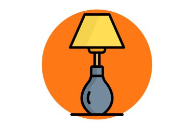 Lamba simgesi. Renkli taslak simge biçimi. Mobilyalarla ilgili bir ikon. mobilya elemanları vektör illüstrasyonu