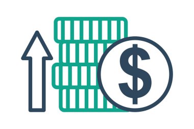 Kâr simgesi. çizgi simgesi tarzı. Dijital pazarlama ile ilgili bir simge. iş ögeleri vektör illüstrasyonu