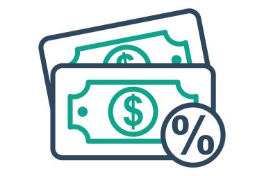 Komisyon simgesi. çizgi simgesi tarzı. Dijital pazarlama ile ilgili bir simge. iş ögeleri vektör illüstrasyonu