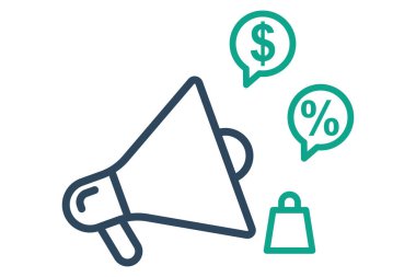 Terfi ikonu. çizgi simgesi tarzı. Dijital pazarlama ile ilgili bir simge. iş ögeleri vektör illüstrasyonu