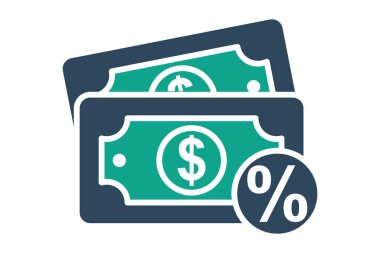 Komisyon simgesi. Katı ikon tarzı. Dijital pazarlama ile ilgili bir simge. iş ögeleri vektör illüstrasyonu