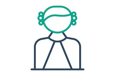 Yargıç Icon. çizgi simgesi tarzı. Karar vermekle ilgili bir ikon. kanun unsurları vektör illüstrasyonu