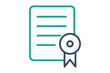 Patent ikonu. çizgi simgesi tarzı. Yasal korumayla ilgili bir ikon. kanun unsurları vektör illüstrasyonu