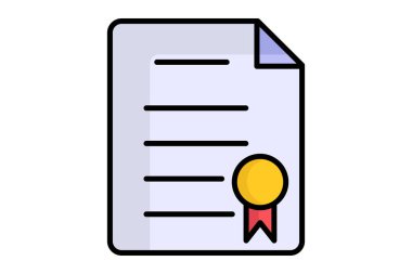 Anlaşma simgesi. Renkli taslak simge biçimi. Kararların kesinliğiyle ilgili simge. kanun unsurları vektör illüstrasyonu