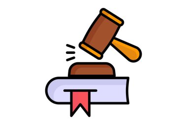 Kanun simgesi. Renkli taslak simge biçimi. kanun unsurları vektör illüstrasyonu