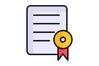 Patent ikonu. Renkli taslak simge biçimi. Yasal korumayla ilgili bir ikon. kanun unsurları vektör illüstrasyonu