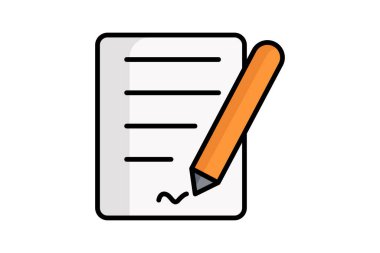 Kontrat simgesi. Renkli taslak simge biçimi. Kanun ve adaletle ilgili bir ikon. kanun unsurları vektör illüstrasyonu