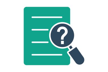 Soruşturma ikonu. Katı ikon tarzı. Kanun ve adaletle ilgili bir ikon. kanun unsurları vektör illüstrasyonu