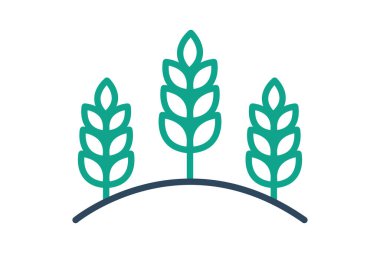 Buğday ikonu. çizgi simgesi tarzı. Zımba ekinleri ve hasatla ilgili bir ikon. tarım elementleri vektör illüstrasyonu