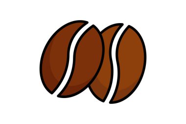 Kahve çekirdeği ikonu. Renkli taslak simge biçimi. Kahve ekimi ile ilgili bir ikon. tarım elementleri vektör illüstrasyonu