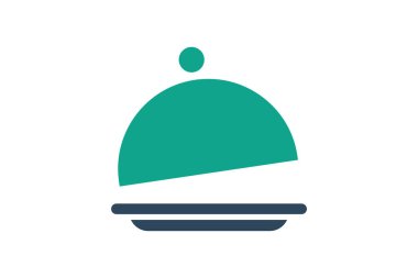 Bulaşık ikonu. Katı ikon tarzı. Yiyecekle ilgili bir ikon. yemek elemanları vektör illüstrasyonu