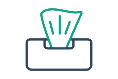 Peçete simgesi. çizgi simgesi tarzı. Temizlik ve yemek adabıyla ilgili bir ikon. yemek elemanları vektör illüstrasyonu