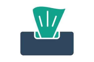 Peçete simgesi. Katı ikon tarzı. Temizlik ve yemek adabıyla ilgili bir ikon. yemek elemanları vektör illüstrasyonu