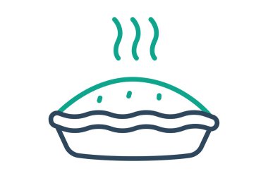 Turta ikonu. çizgi simgesi tarzı. yiyecek elemanları vektör illüstrasyonu