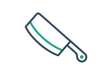 Bıçak ikonu. çizgi simgesi tarzı. Et bıçağıyla ilgili bir ikon. pişirme elemanları vektör illüstrasyonu