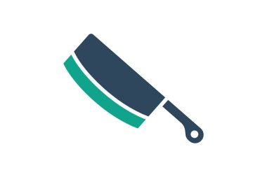 Bıçak ikonu. Katı ikon tarzı. Et bıçağıyla ilgili bir ikon. pişirme elemanları vektör illüstrasyonu