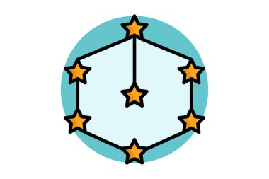 Bağlantı simgesi. Renkli taslak simge biçimi. Markalaşmayla ilgili bir ikon. iş ögeleri vektör illüstrasyonu