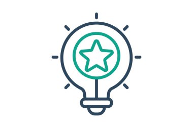 İlham ikonu. çizgi simgesi tarzı. Markayla ilgili bir ikon. iş ögeleri vektör illüstrasyonu