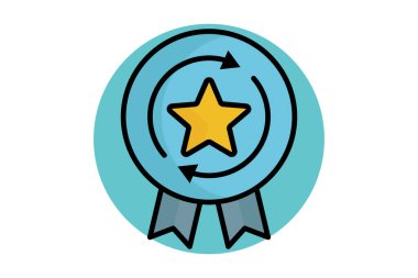 Tutarlılık simgesi. Renkli taslak simge biçimi. Markalaşmayla ilgili bir ikon. iş ögeleri vektör illüstrasyonu