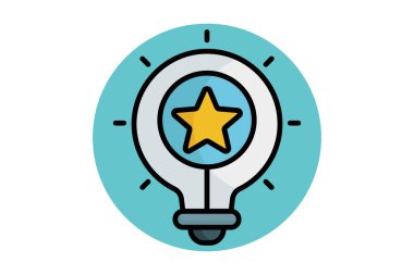 İlham ikonu. Renkli taslak simge biçimi. Markayla ilgili bir ikon. iş ögeleri vektör illüstrasyonu