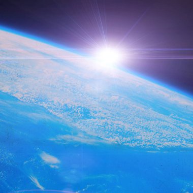 Gün doğumu ve yıldızlar. Nasa tarafından döşenmiş bu görüntünün unsurları