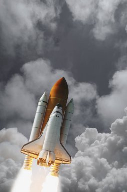 Roket. Roket kuyruğu. Roket izi. Nasa tarafından döşenmiş bu görüntünün unsurları