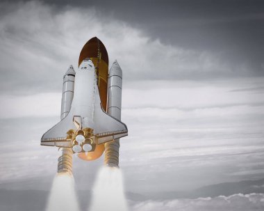 Dramatik roket fırlatma. Nasa tarafından döşenmiş bu görüntünün unsurları