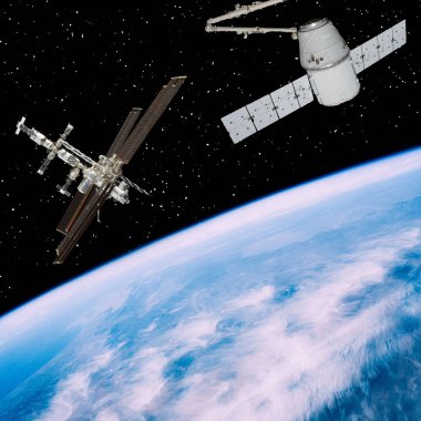 Uzay gemileri. Bilim teması. Nasa tarafından döşenmiş bu görüntünün unsurları