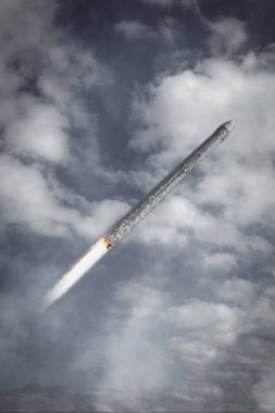 Dramatik roket fırlatma. Nasa tarafından döşenmiş bu görüntünün unsurları