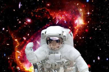 Astronot ve derin uzay. Bilim teması. Bu görüntünün elementleri NASA tarafından sağlanmıştır.