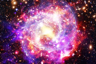 Renkli yıldızlı dış uzay arka plan. Nasa tarafından döşenmiş bu görüntünün unsurları