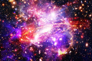Muhteşem galaksi, bulutsu ve yıldızlar. Nasa tarafından döşenmiş bu görüntünün unsurları