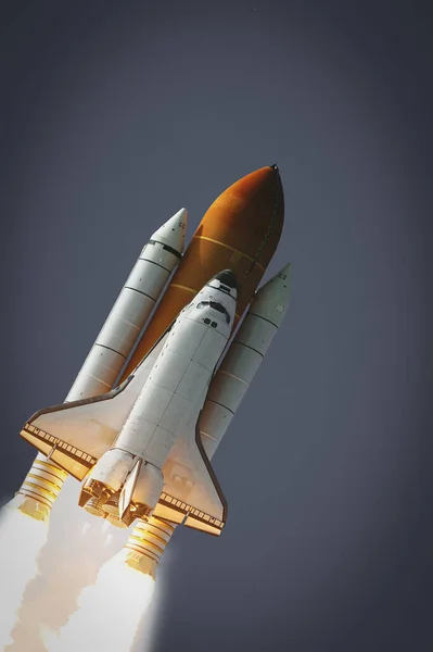 Spaceship Launch Clouds Elements Image Furnished Nasa — Stock Photo, Image