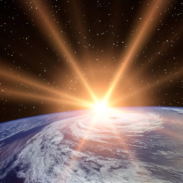 Soluppgång Över Jorden Elementen Denna Bild Möblerad Nasa — Stockfoto