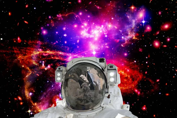Астронавт Галактика Заднем Плане Элементы Этого Изображения Предоставлены Наса — стоковое фото