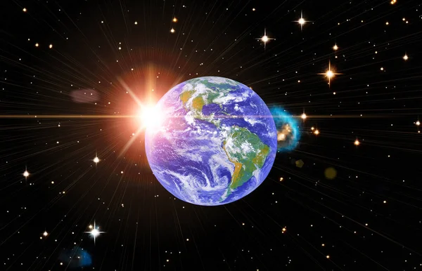 Planeet Aarde Ruimte Volle Planeet Elementen Van Dit Beeld Geleverd — Stockfoto