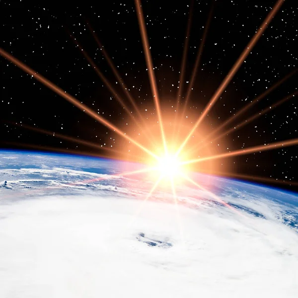 stock image Wonderful sunlight above earth. The elements of this image furnished by NASA