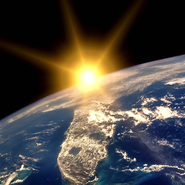 Wonderful Sunlight Earth Elements Image Furnished Nasa — Stock Photo, Image