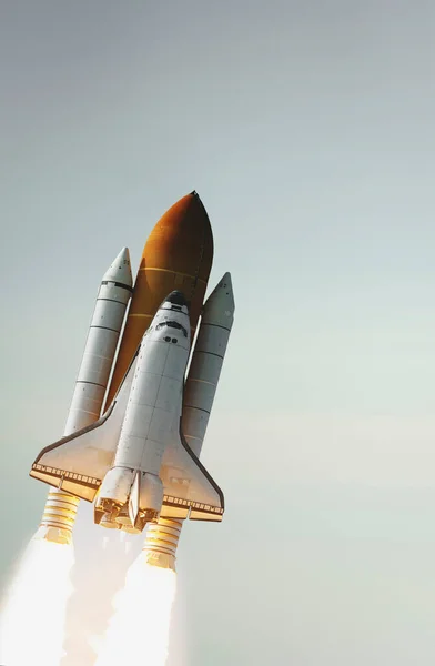 Abheben Der Rakete Die Elemente Dieses Bildes Von Nasa — Stockfoto