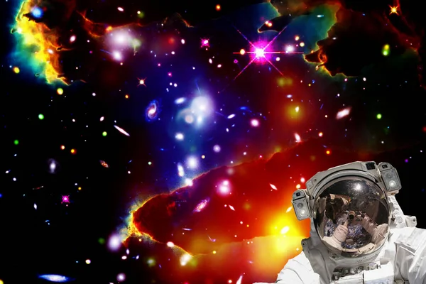 Астронавт Галактика Заднем Плане Элементы Этого Изображения Предоставлены Наса — стоковое фото