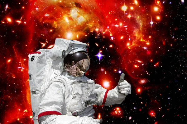 Astronaut Galaxie Pozadí Prvky Tohoto Obrazu Poskytla Nasa — Stock fotografie